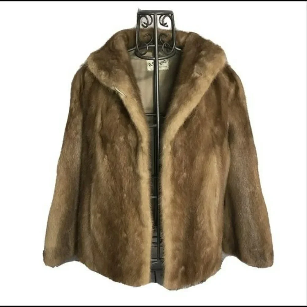 AJ Ugent Autumn Haze Emba Natural Brown Mink Coat - Picture 1 of 16